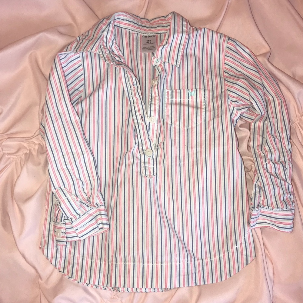 Carters 2T Striped Collared Blouse